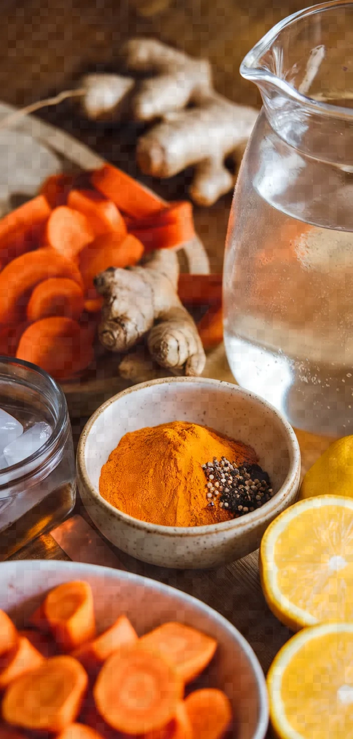 Ingredients photo for Carrot Ginger Turmeric Juice Recipe