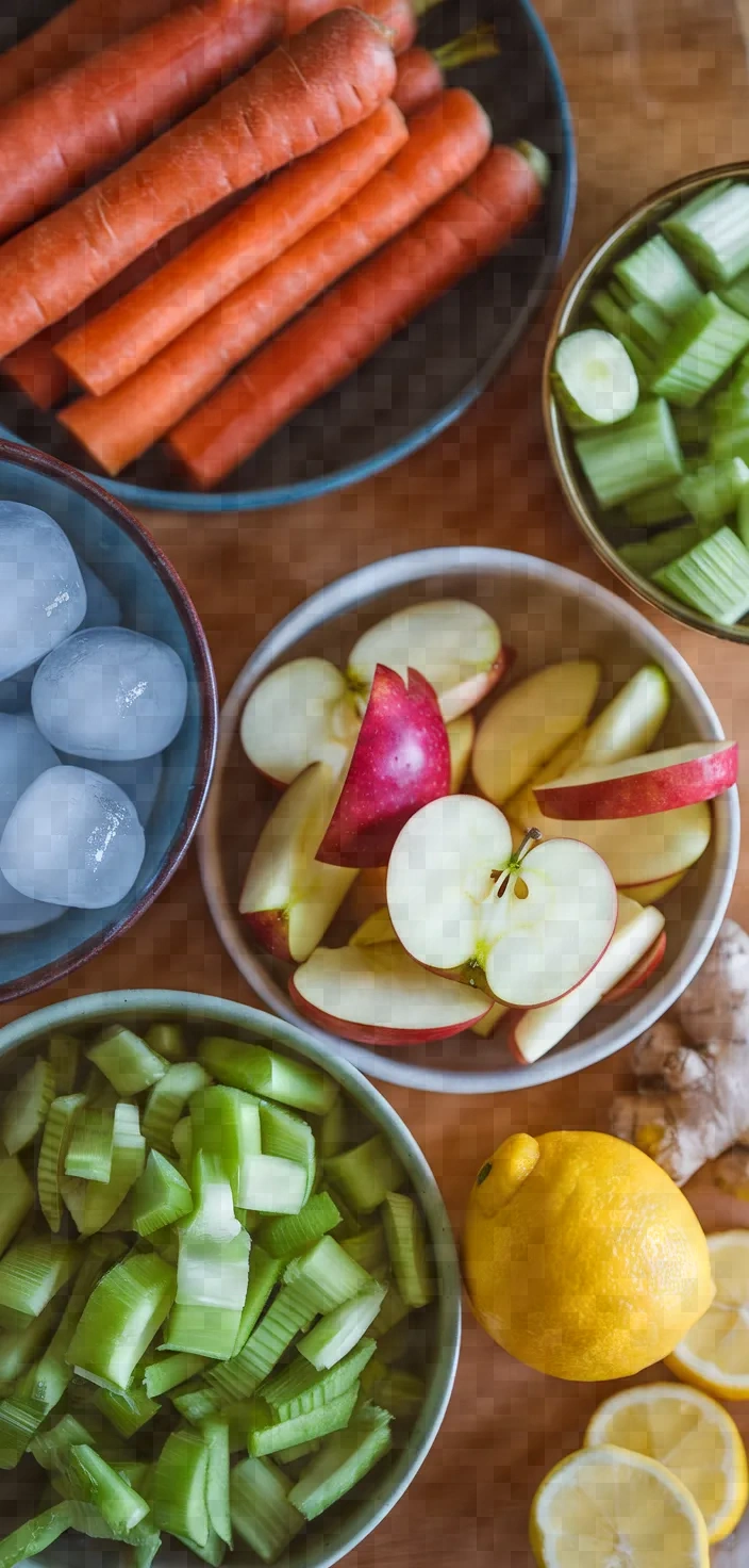 Ingredients photo for Carrot Juice Benefits And Carrot Apple Celery Juice Recipe