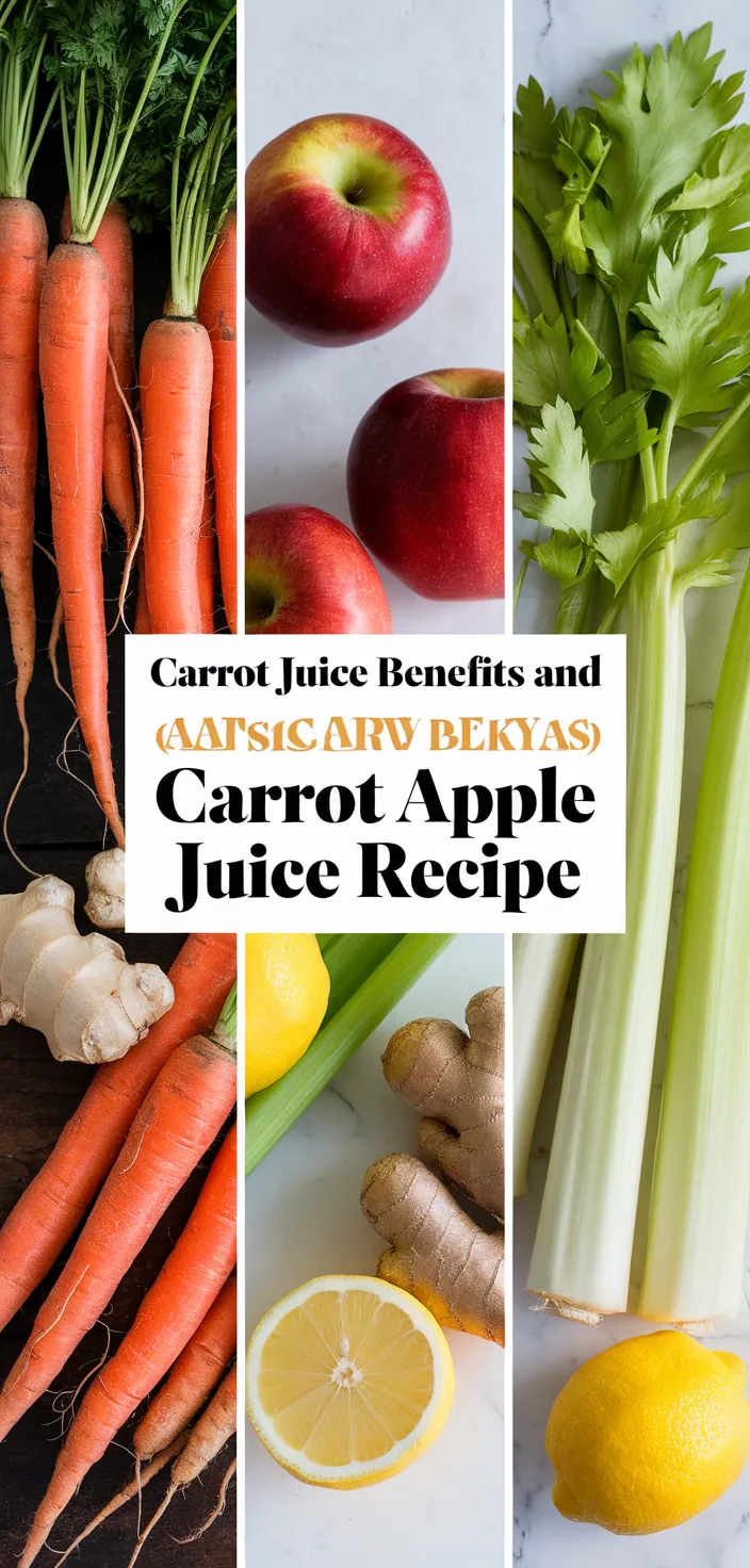 A photo of Carrot Juice Benefits And Carrot Apple Celery Juice Recipe