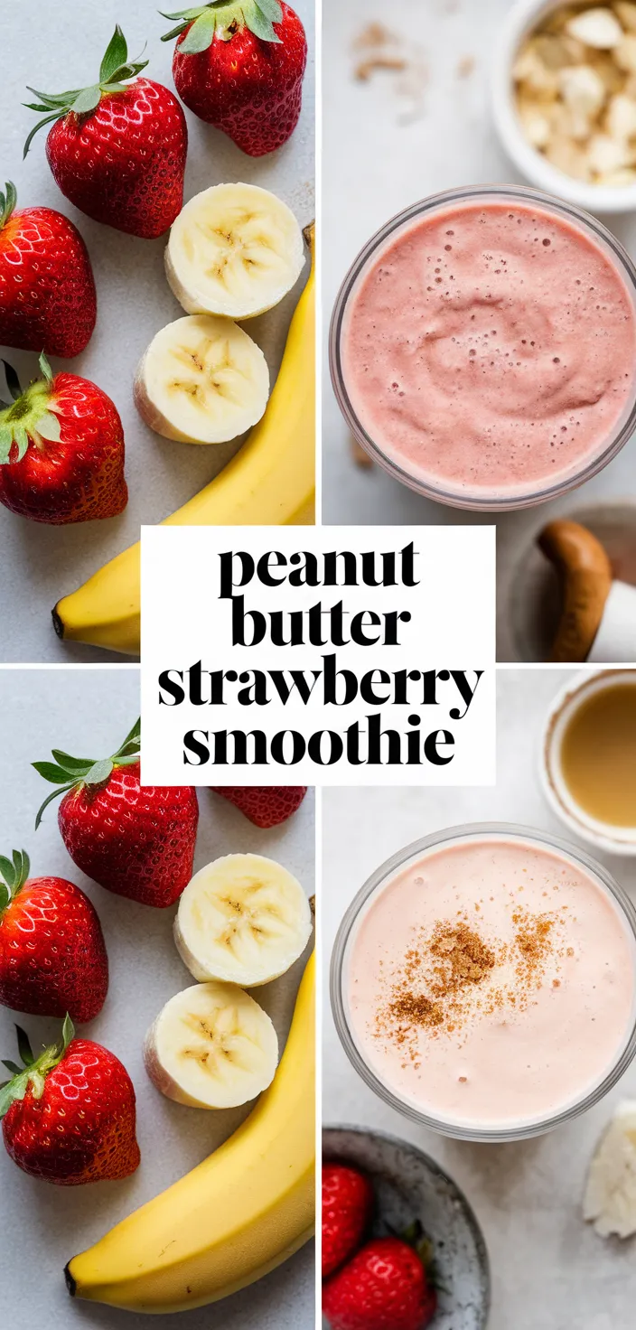 A photo of Peanut Butter Strawberry Smoothie Recipe