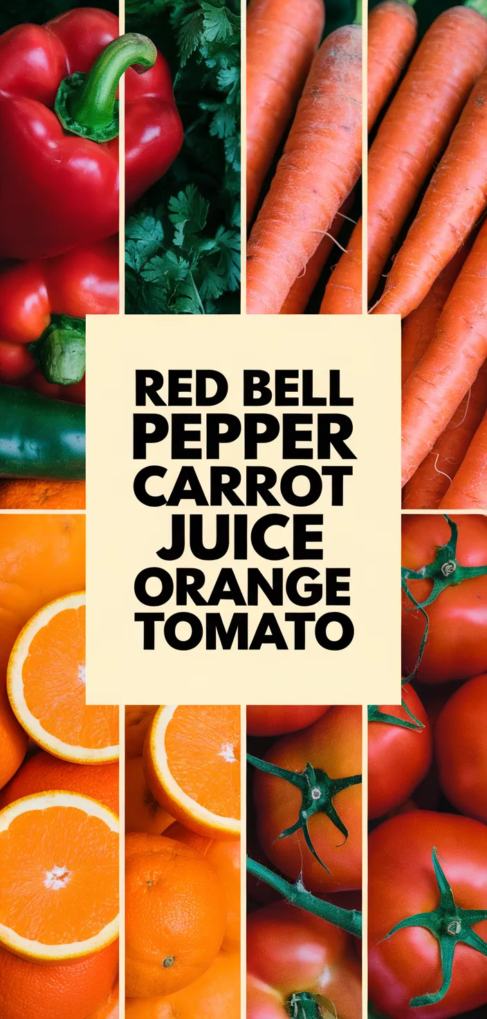 A photo of Red Bell Pepper Carrot Juice Orange Tomato Recipe