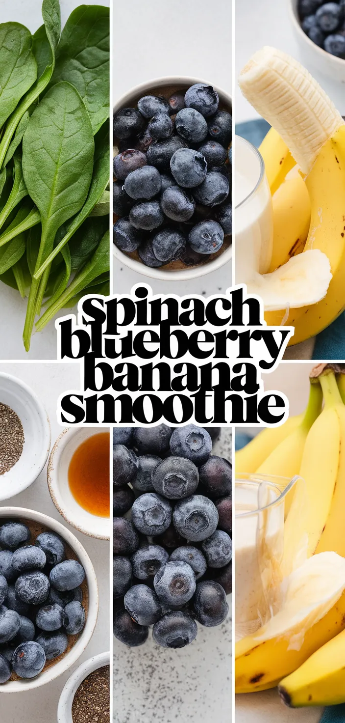 A photo of Spinach Blueberry Banana Smoothie Recipe