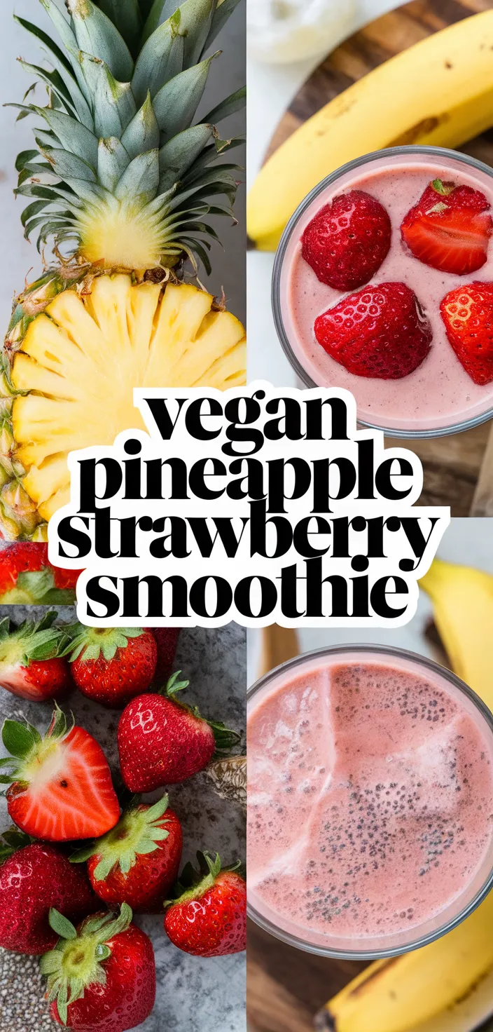 A photo of Vegan Pineapple Strawberry Smoothie Recipe