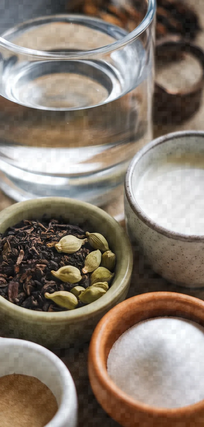 Ingredients photo for Elachi Chai Cardamom Tea With Milk Recipe