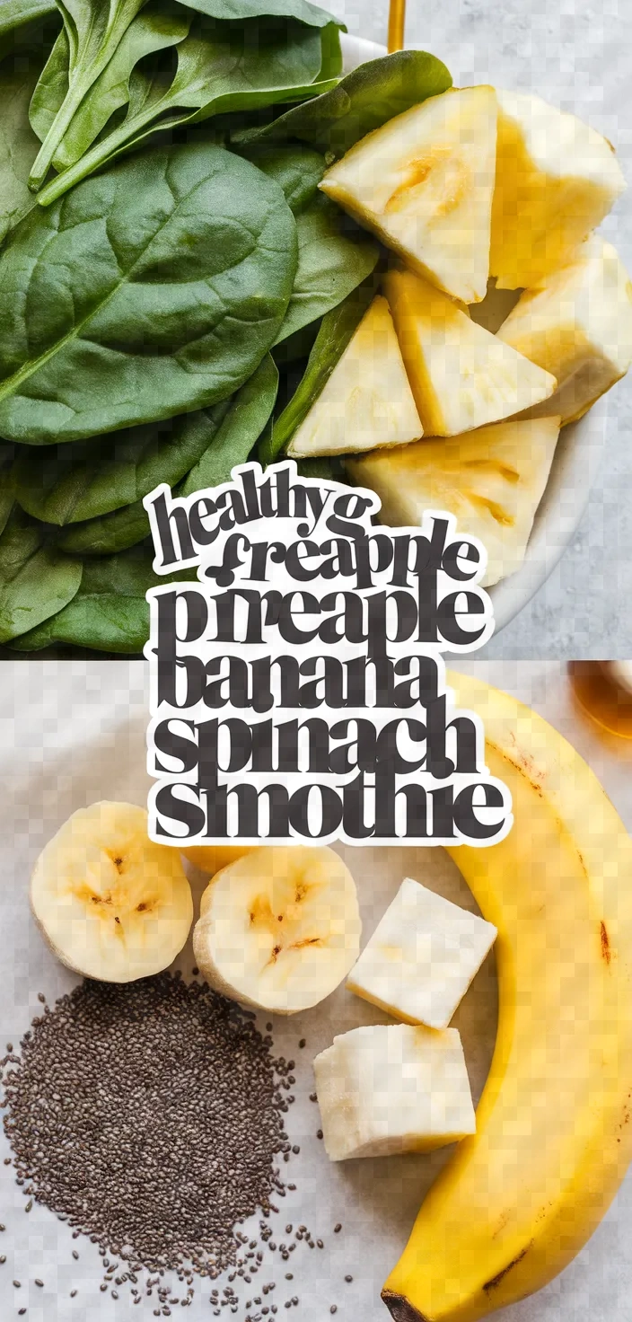 Healthy Green Pineapple Banana Spinach Smoothie Recipe