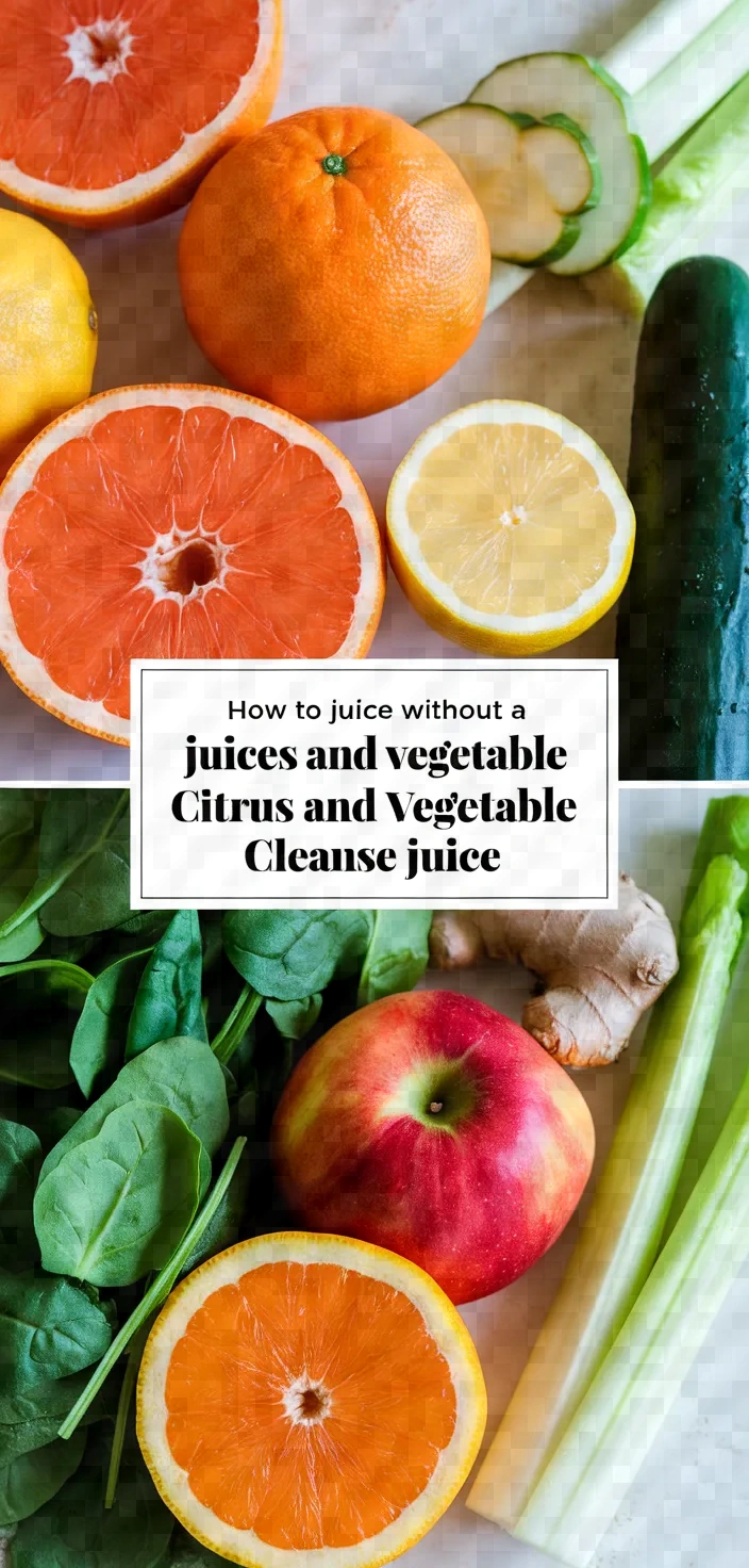 How To Juice Without A Juicer Citrus And Vegetable Cleanse Juice Recipe