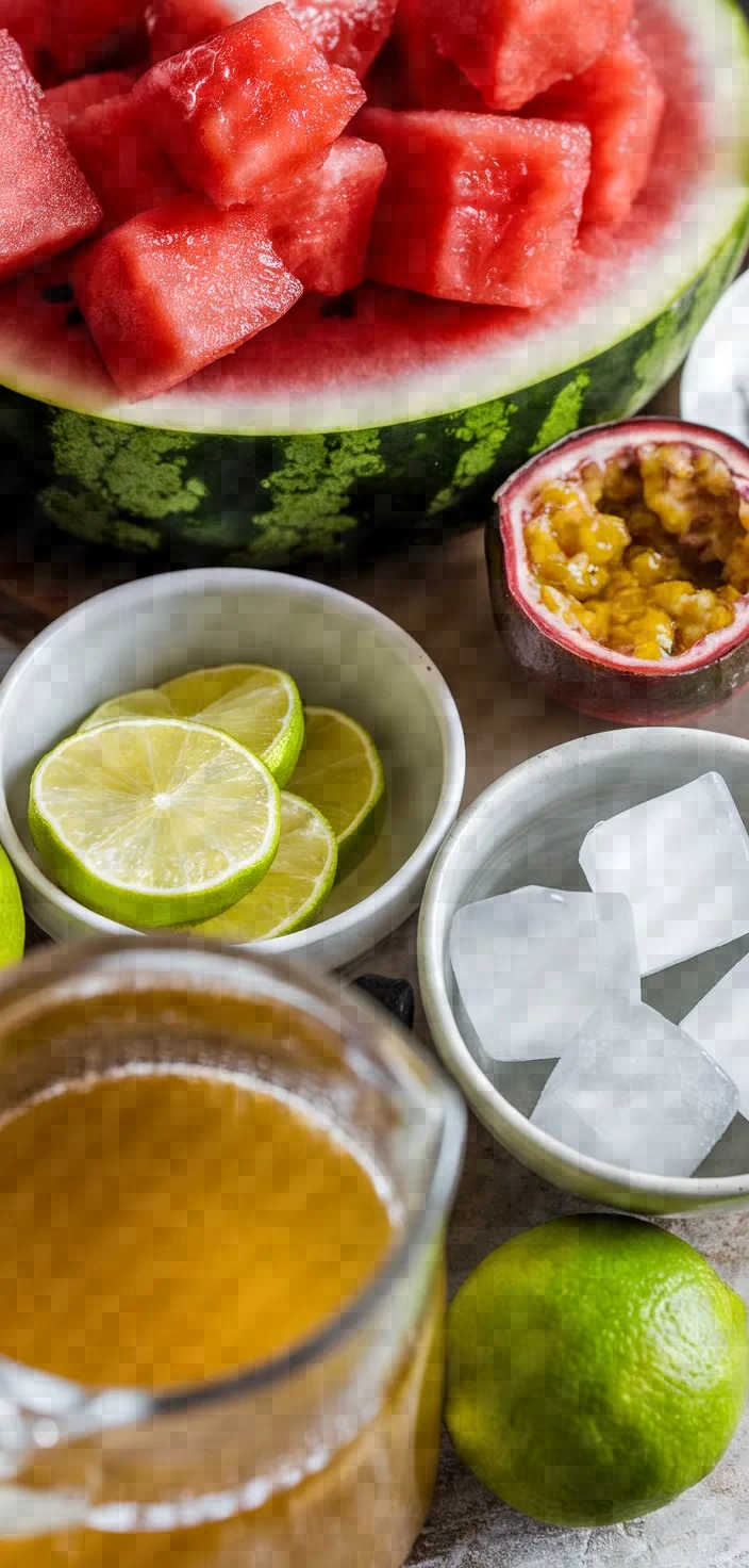 Ingredients photo for Passion Fruit And Watermelon Juice Recipe