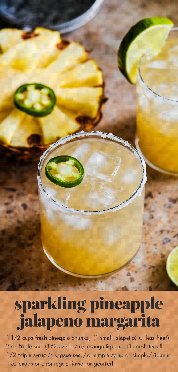 Sparkling Pineapple Jalapeno Margarita Recipe