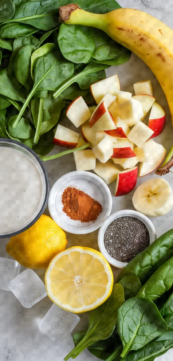 Ingredients photo for Spinach Apple Smoothie For Weight Loss Recipe