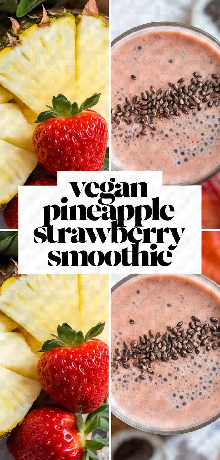 Vegan Pineapple Strawberry Smoothie Recipe