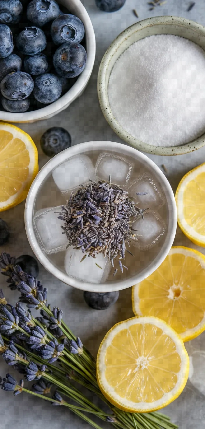 Ingredients photo for Blueberry Lavender Lemonade Recipe