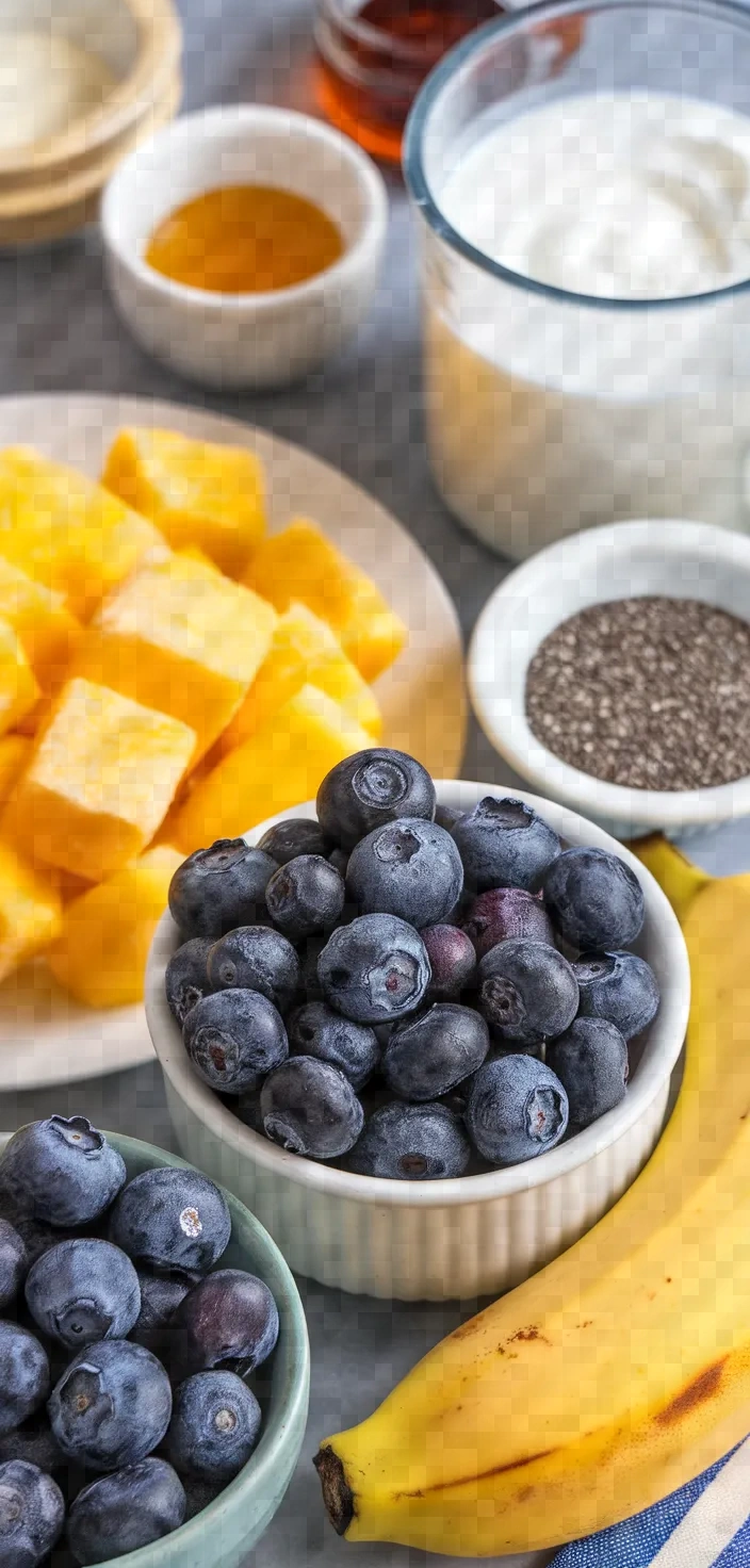 Ingredients photo for Blueberry Mango Smoothie Recipe