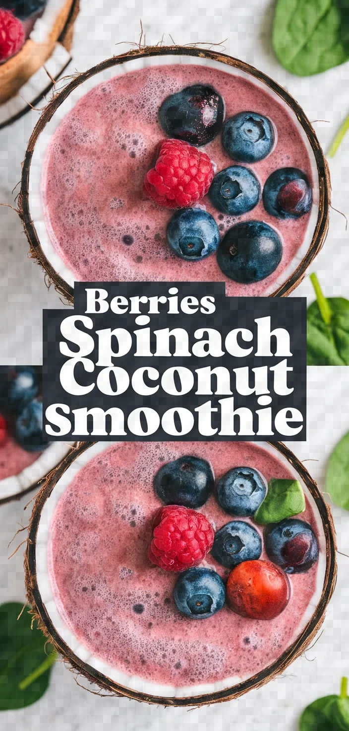 Coconut Water Smoothie With Berries And Spinach Recipe