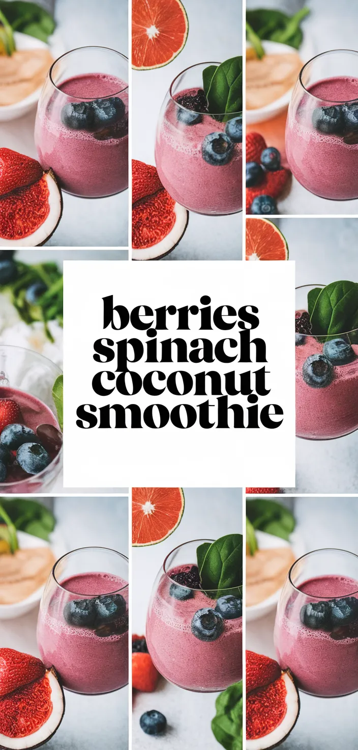 A photo of Coconut Water Smoothie With Berries And Spinach Recipe