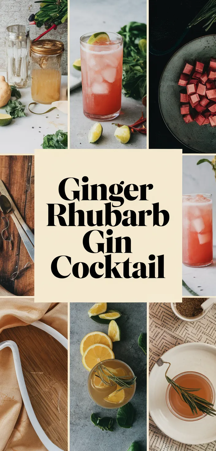 A photo of Ginger Rhubarb Gin Cocktail Recipe