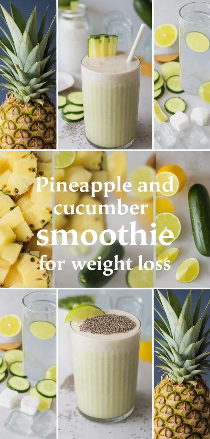 A photo of Pineapple And Cucumber Smoothie For Weight Loss Recipe