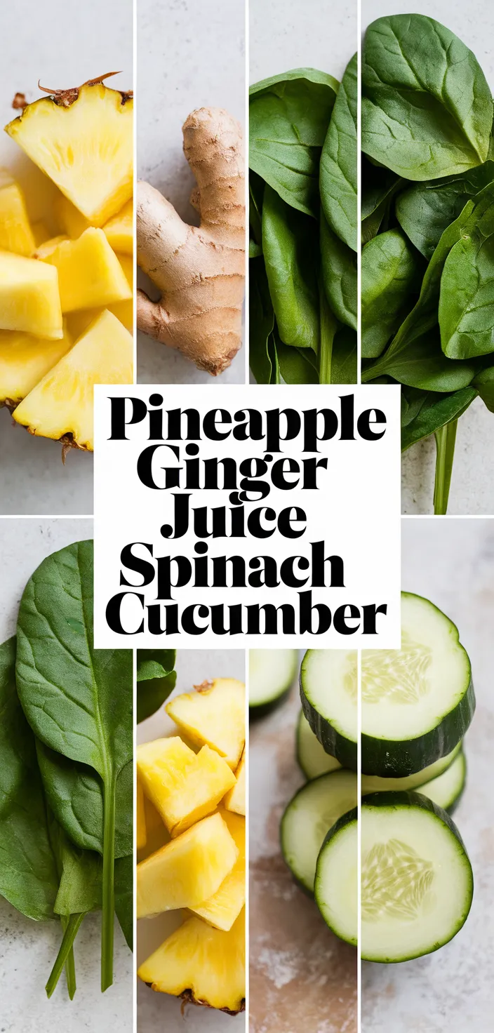 A photo of Pineapple Ginger Juice Spinach Cucumber Recipe