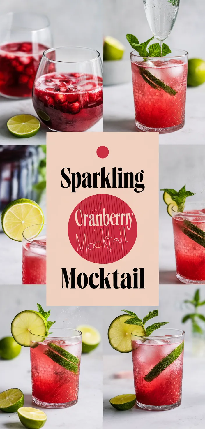 A photo of Sparkling Cranberry Mocktail Recipe