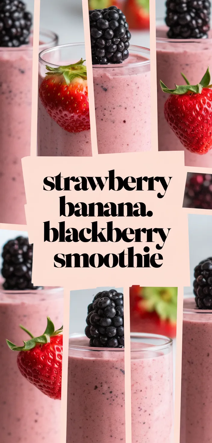 A photo of Strawberry Banana Blackberry Smoothie Recipe