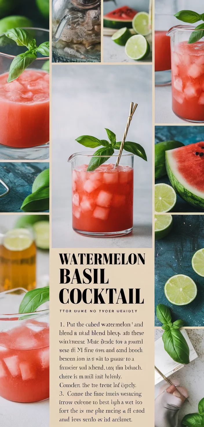 A photo of Watermelon Basil Cocktail Recipe