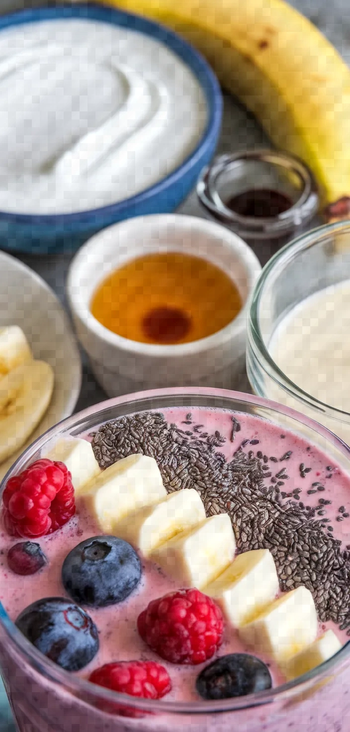 Ingredients photo for Frozen Mixed Berry Smoothie Recipe