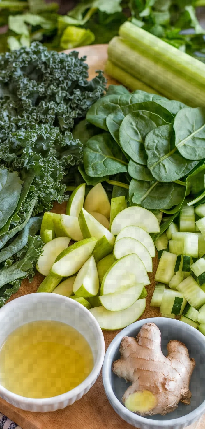 Ingredients photo for Green Vegetable Juice With Apple Recipe