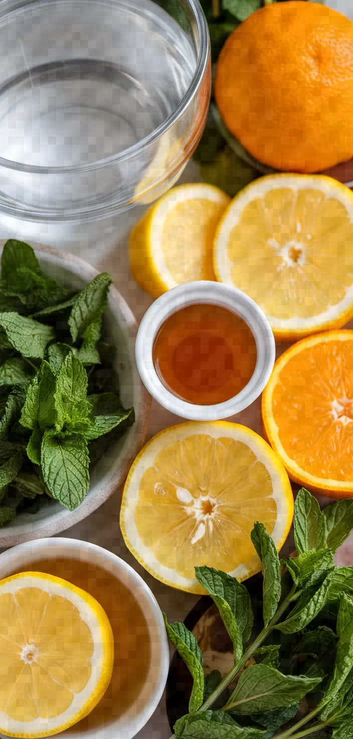 Ingredients photo for Honey Citrus Mint Tea Recipe