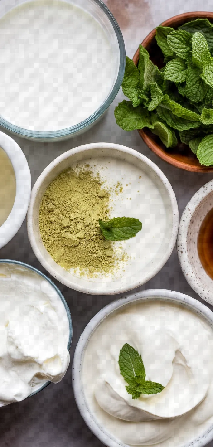 Ingredients photo for Mint Matcha Smoothie Shamrock Shake Recipe