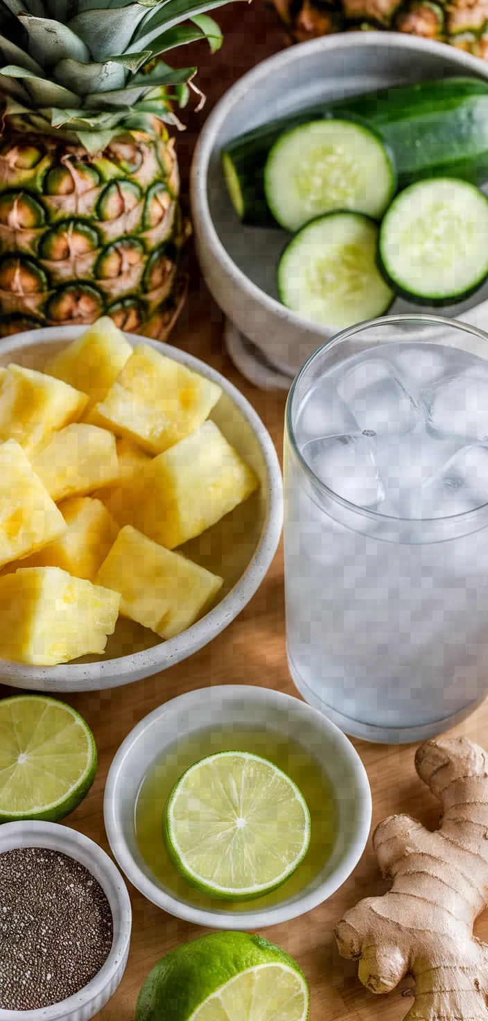 Ingredients photo for Pineapple And Cucumber Smoothie For Weight Loss Recipe