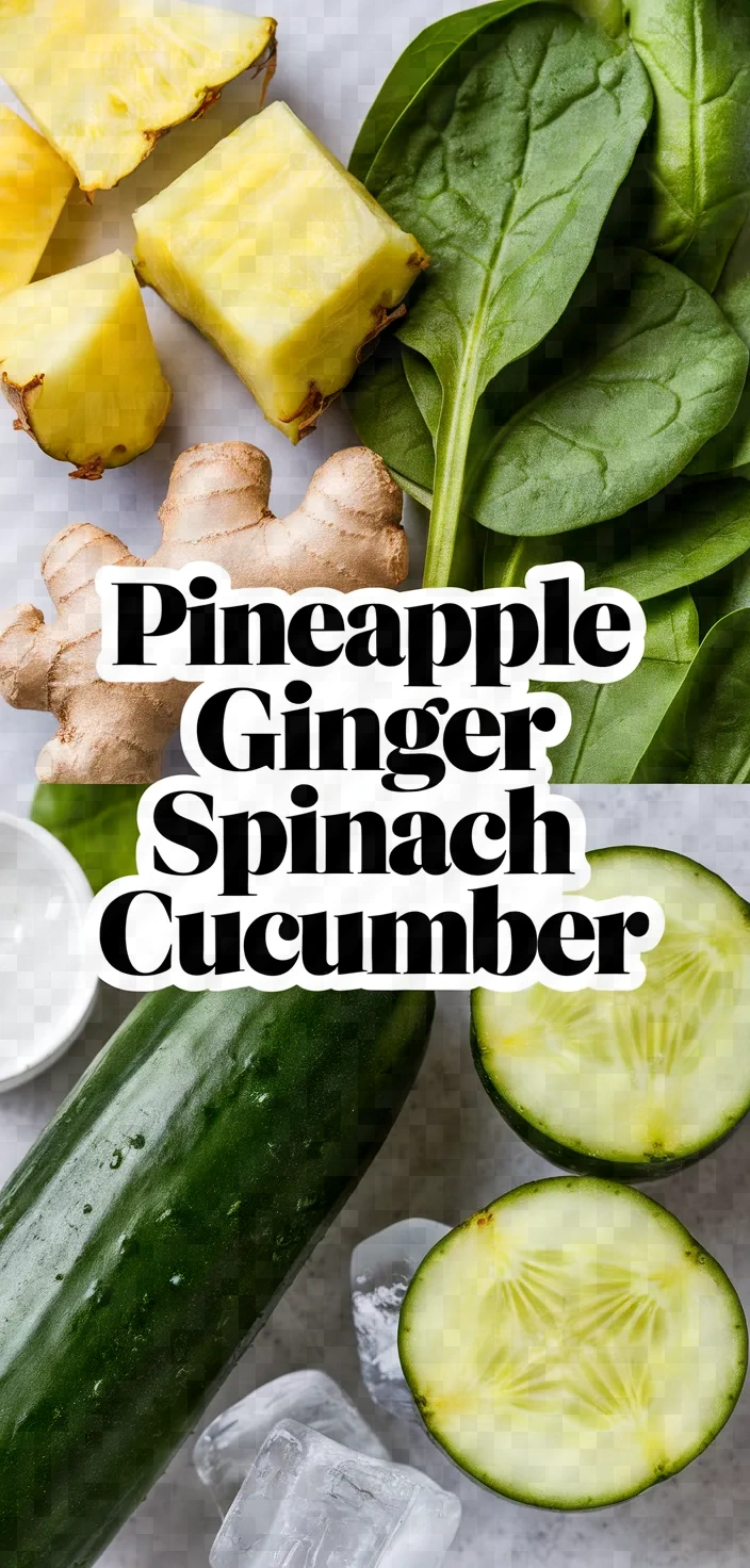 Pineapple Ginger Juice Spinach Cucumber Recipe