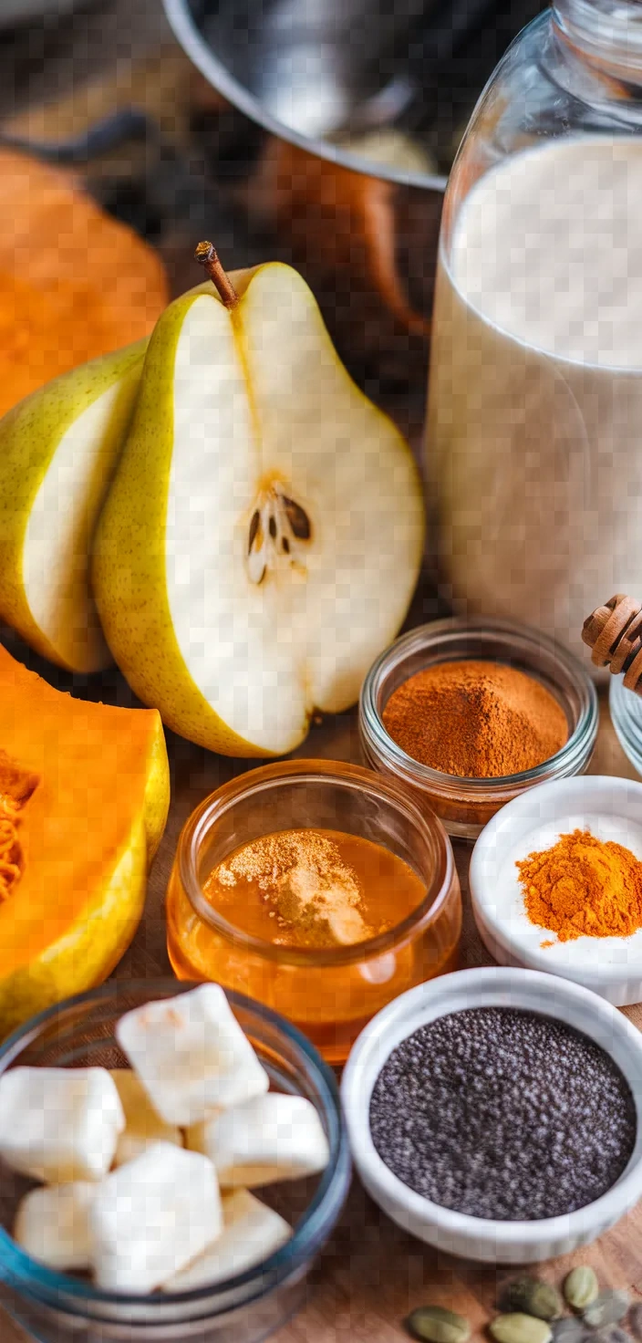 Ingredients photo for Probiotic Pumpkin Pear Smoothie Recipe