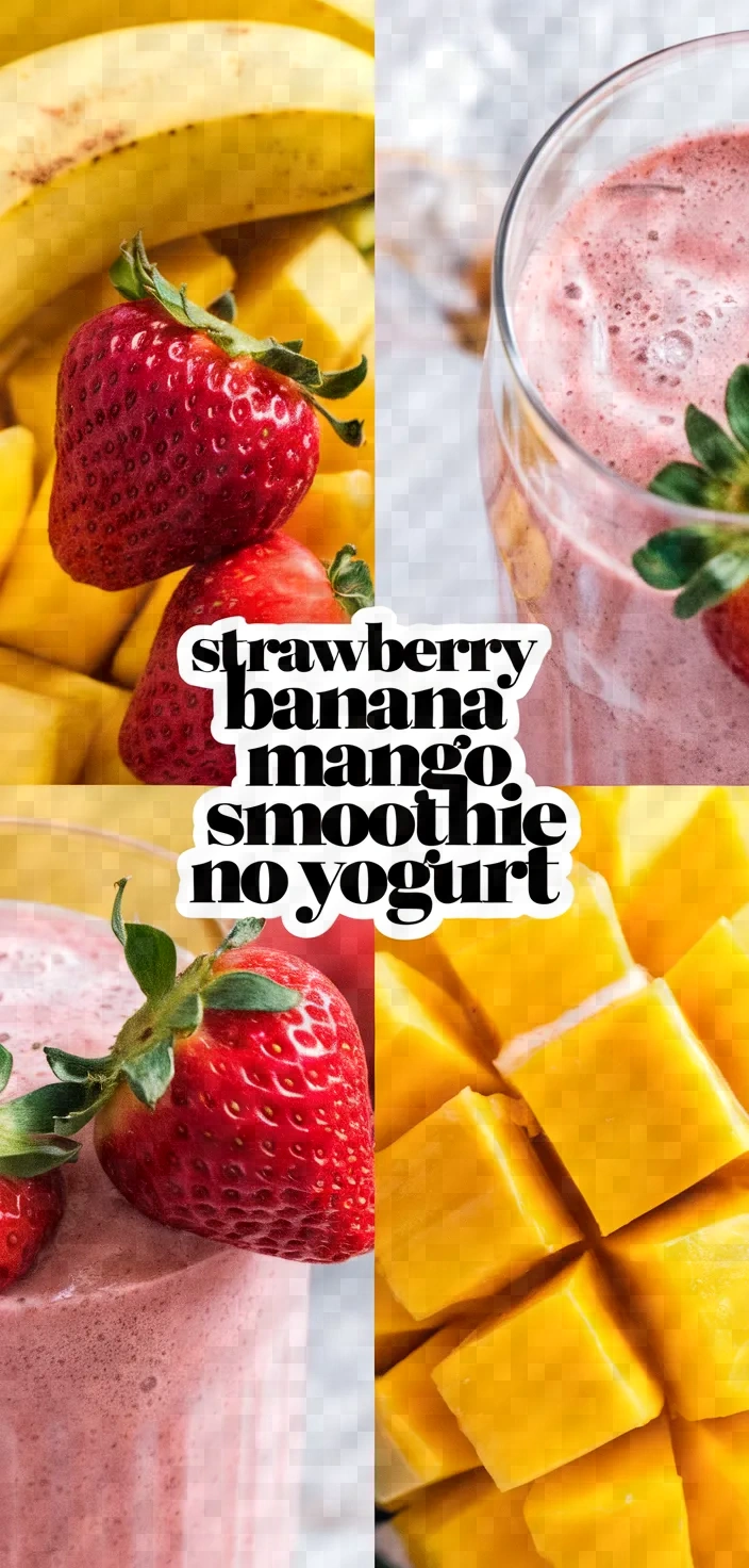 Strawberry Banana Mango Smoothie No Yogurt Recipe