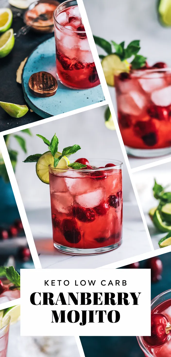 A photo of Low Carb Cranberry Mojitos Keto Cocktail Recipe