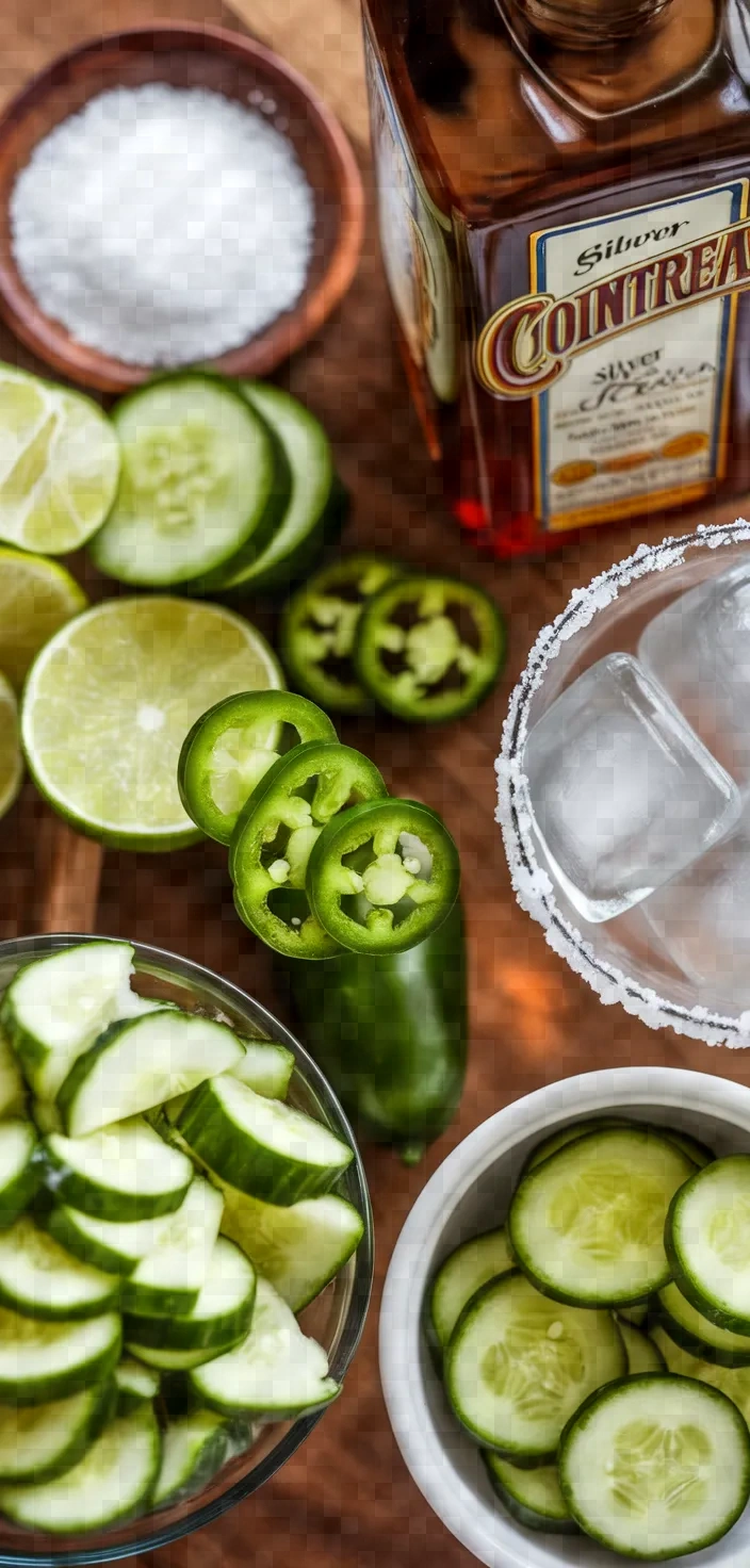 Ingredients photo for Jalapeno Cucumber Margaritas Recipe