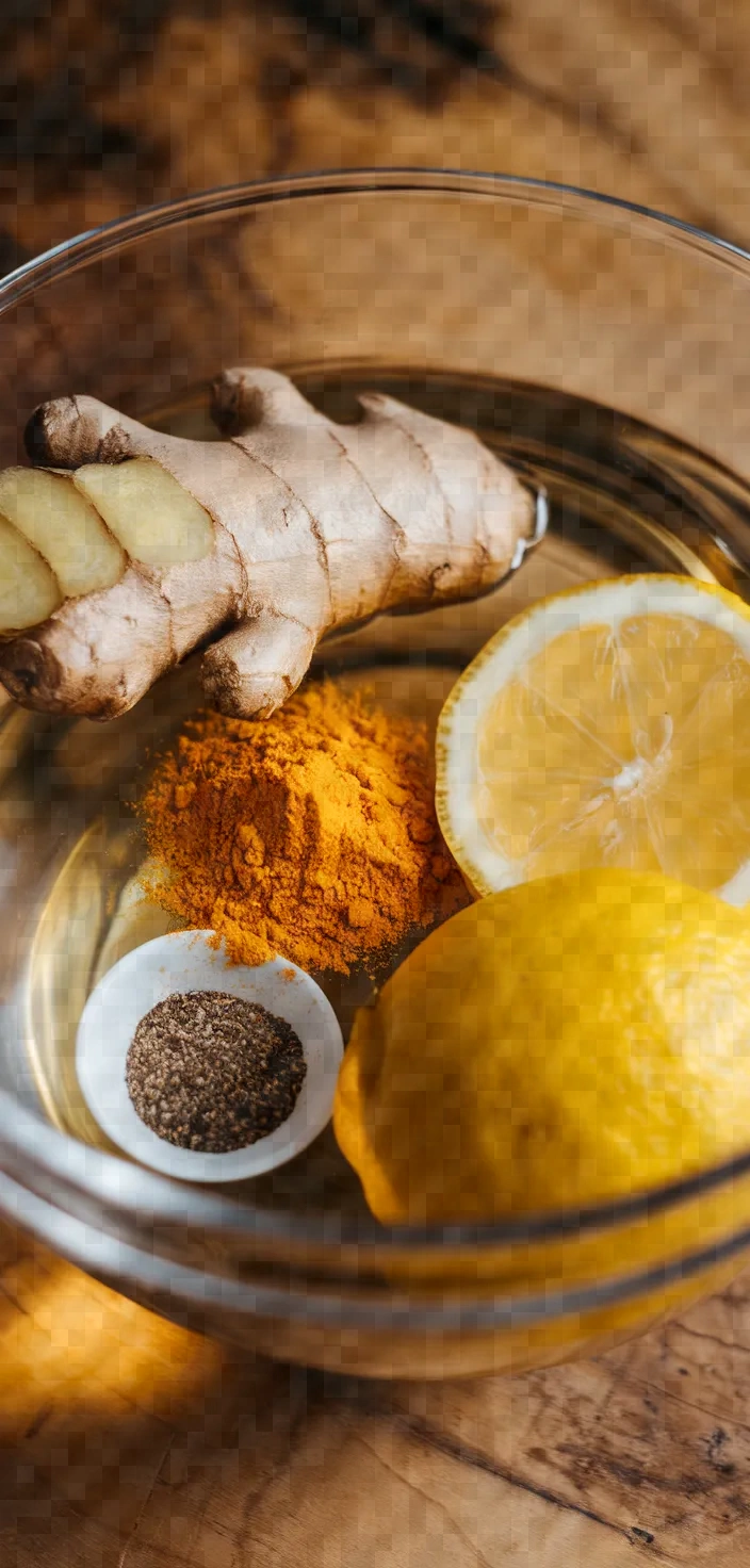 Ingredients photo for Lemon Ginger Turmeric Tea Benefits Recipe
