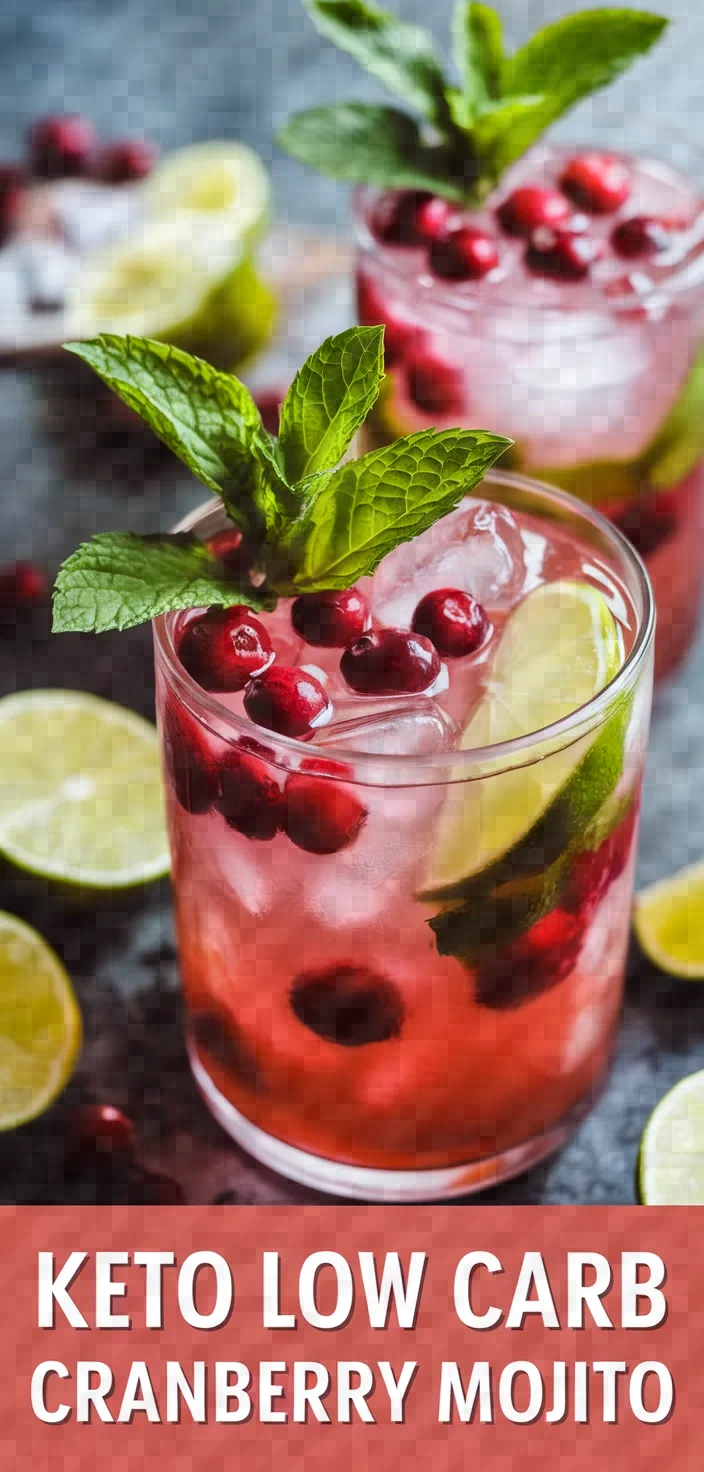 Low Carb Cranberry Mojitos Keto Cocktail Recipe