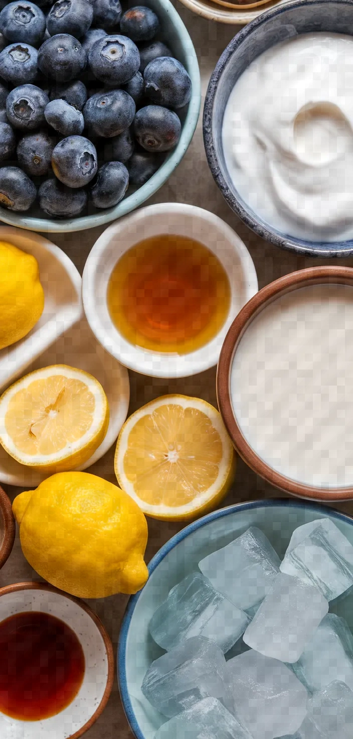 Ingredients photo for Simple Blueberry Lemon Smoothie Recipe