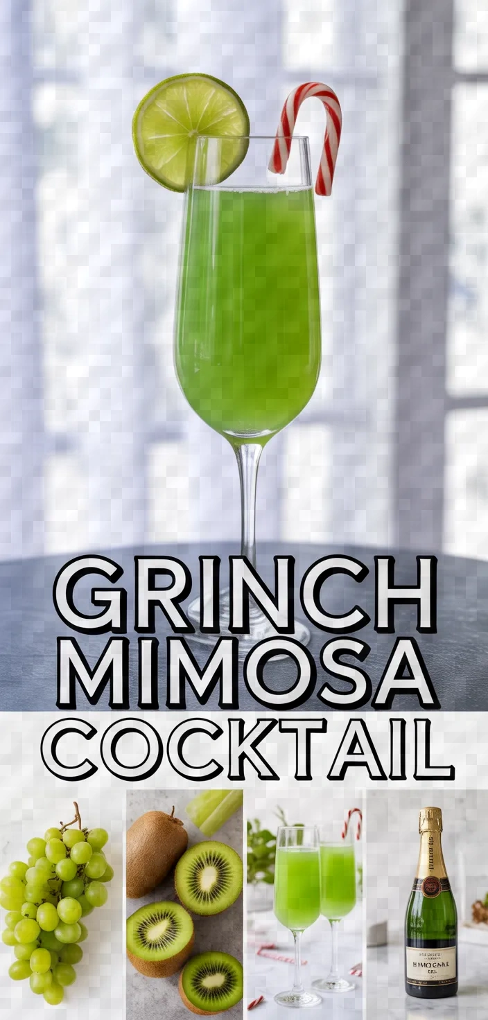 A photo of Grinch Mimosa Cocktail Recipe