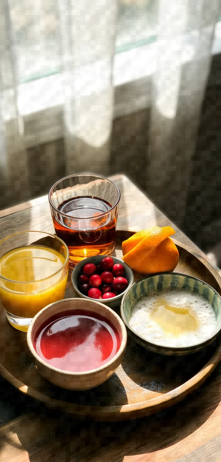 Ingredients photo for Cranberry Orange Whiskey Sour Recipe